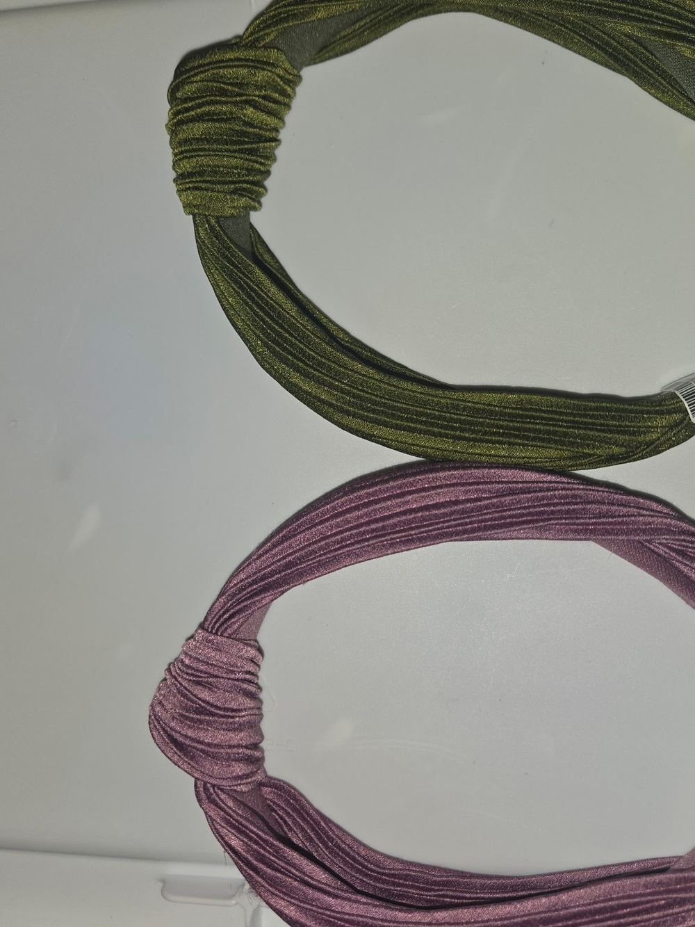 Women's Olive Green and Mauve Knotted Fabric Headbands